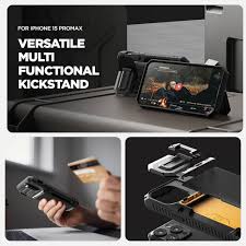 VRS DESIGN Damda Glide DuoGuard for iPhone 15 Pro Max Phone Case (2023), Premium Sturdy Fully Covered Camera Lens Protection Cover Card Holder Wallet Case (Groove Khaki) : Amazon.in: Electronics