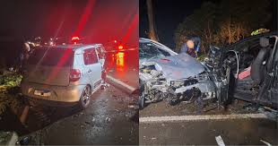 Carro 'parte ao meio' após colisão frontal e duas pessoas ficam gravemente feridas na SC-355