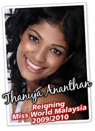 Modeling for the 20th October 2009 class is the lovely reigning champion, Thanuja Ananthan. She&#39;s the current Miss World Malaysia ... - model_thanuja