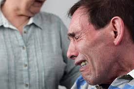 Tony Nicklinson cries as the court statement is read out. Tony Nicklinson and his wife as the statement was read out in court last week - 111592184_3_mainpic_327175b