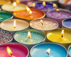 Изображение: Scented candles in various shapes and colors