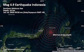 Moderate Magnitude 4.9 Earthquake 113 km Southeast of Bitung, Indonesia