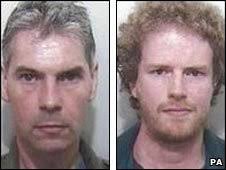 Simon Sheppard and Stephen Whittle. The men were jailed after a failed bid to seek asylum in the US - _46810062_racists226