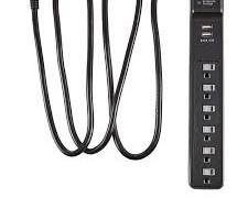 AmazonBasics 6Outlet Surge Protector Power Strip with 4 USB Charging Ports