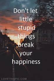 Dont let stupid things break your happiness life quotes quotes ... via Relatably.com