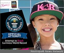 /California Newswire/ — 10-year-old dance prodigy and featured performer on the hit TV series on Lifetime, &quot;Dance Moms,&quot; Sophia Lucia, will attempt to break ... - E13-0322-sophia-gwr_72dpi