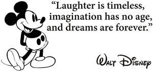 Disney Mickey Mouse Laughter Is Timeless Vinyl Decal Wall Quote ... via Relatably.com