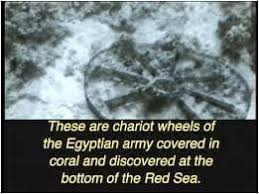 Proof of Exodus chariots and thousands of human remains an army found in the Red sea proof Moses delivering Israelites.