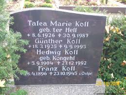 Grab von Maria Koll (geb. Hell, ter) (08.06.1926-30.09.1987 ...
