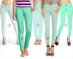 Résultat de recherche d'images pour "mint colored jeans"
