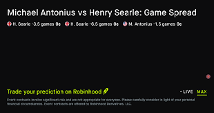 August 25, 2026: Michael Antonius vs Henry Searle: Game Spread Tennis Prediction Market