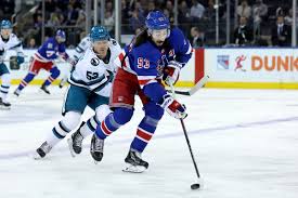 San Jose Sharks vs. New York Rangers game action