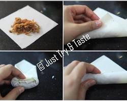 Gambar Lipat kulit lumpia seperti amplop