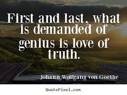 Love quotes - First and last, what is demanded of genius is love ... via Relatably.com