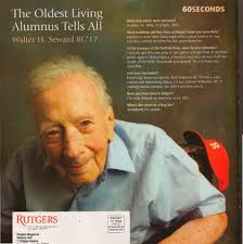 Walter Seward was featured on the Fall 2008 back cover of Rutgers Magazine. Rick Malwitz of Gannett NJ reports : “Seward was born Oct. 13, 1896, ... - sewardrumagazine
