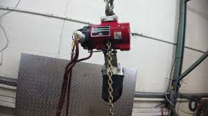 ARO 1/2 Ton Air pneumatic Chain Hoist 7756E-2N10-M6U - YouTube
