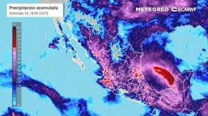 Entre el sábado 13 y domingo 14 de junio: tormentas intensas de hasta 100 mm en varios estados de México