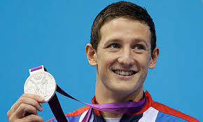 Britain&#39;s Michael Jamieson with his silver medal after the men&#39;s 200m breaststroke final at the Aquatics Centre, London 2012. Photograph: Michael Sohn/AP - Britains-Michael-Jamieson-008