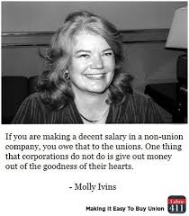 Some wisdom from the late Molly Ivins - Democratic Underground via Relatably.com