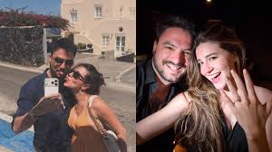 Noiva de Felipe Neto, Juliane Carvalho se derrete após pedido de casamento em ilha grega: 'Que sonho'