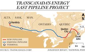 Council of Canadians opposes the Energy East pipeline.  Source: TransCanada Corp.