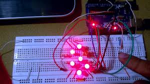 Resultado de imagen para contador 0 a 9 arduino CON LEDS