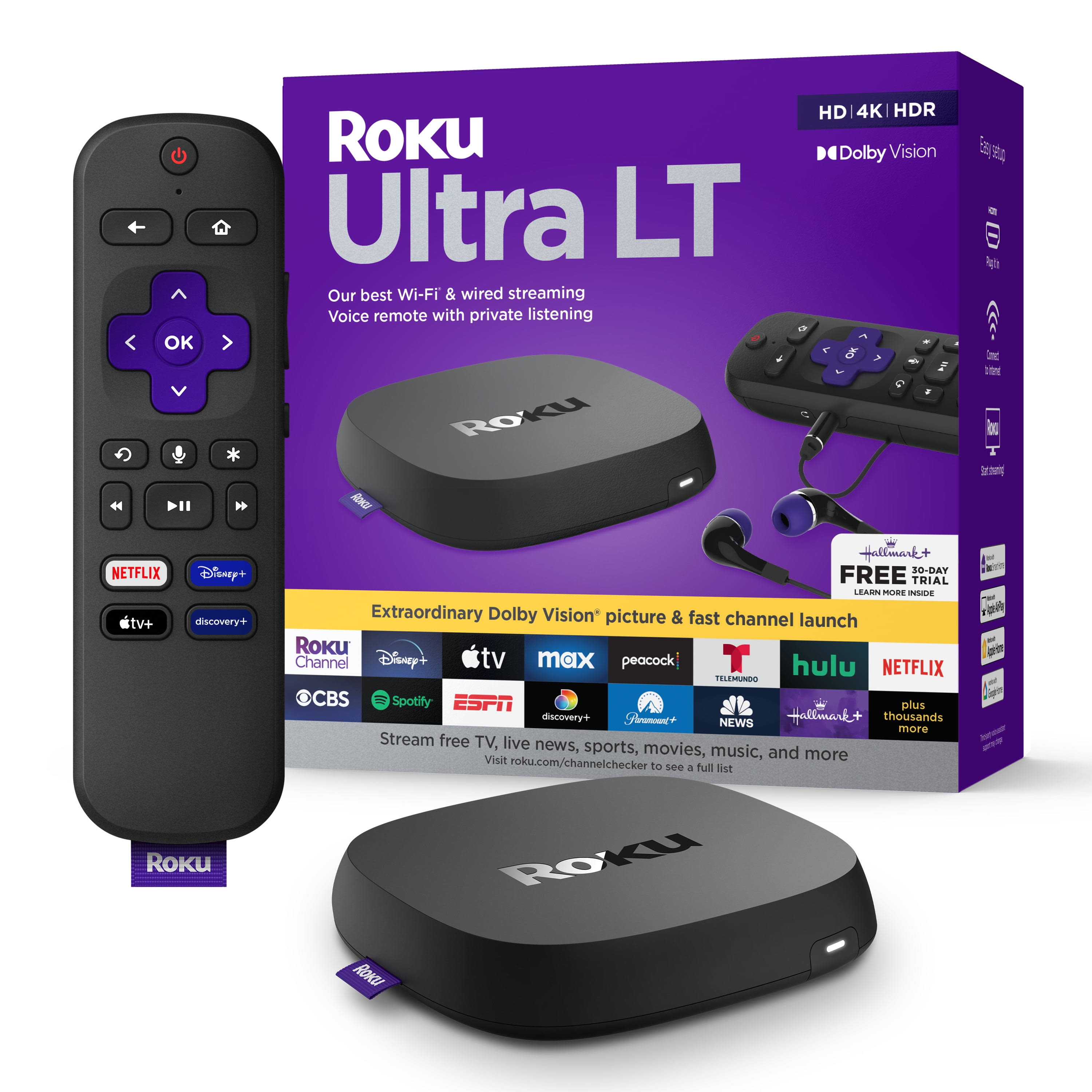 Roku Ultra LT 4K HDR Dolby Vision Streaming Media Player