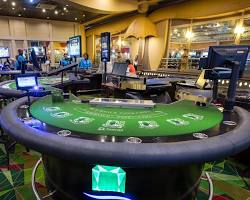 Gambar Blackjack table in a casino