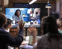 Digital marketing strategies for startups featuring a virtual business meeting and team collaboration.
