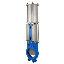 Knife-gate valve DN 250 made of GG25 with actuator