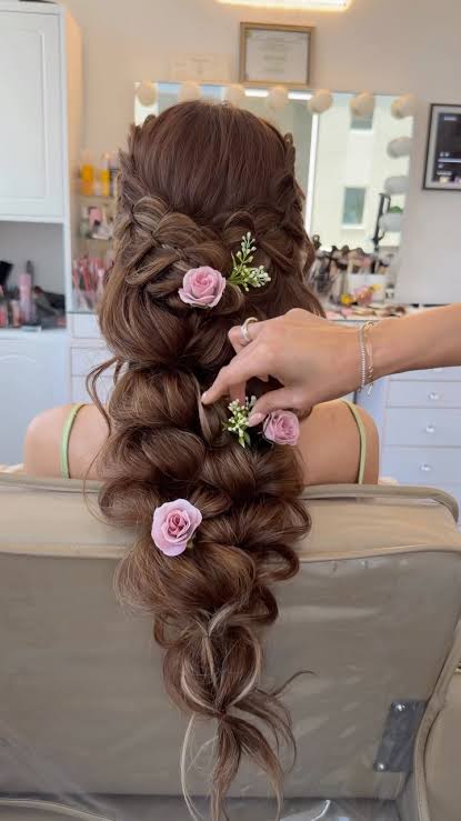 Soft, romantic, and whimsical This braided half up style is perfect for ...