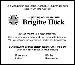 Nachr. Brigitte Höck | Nordkurier Anzeigen