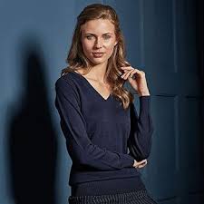Premier Womens/Ladies V-Neck Knitted Sweater/Top