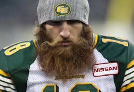 Edmonton Eskimos kicker Hugh O&#39;Neill sports a huge beard while visiting the Winnipeg Blue Bombers at Investors Group Field-See Ed Tait, Paul Wiecek, ... - 16944922