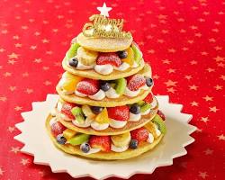 クリスマスツリーパンケーキの画像