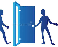 Image of person opening a door