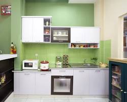 Gambar Dapur minimalis modern dengan sentuhan warna mint