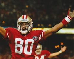 Image of Jerry Rice celebrating a touchdown