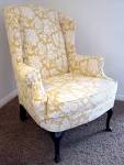 How to reupholster a Wingback Chair on Pinterest Wingback