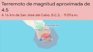 Sismo de 4.5 sacude Los Cabos