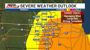 Cloud cover increasing ahead of strong to severe storms
