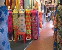 Image of Shop selling colorful fabrics in Arab Street, Singapore