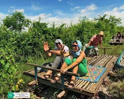 Image of Bamboo train landscape in Battambang, Cambodia