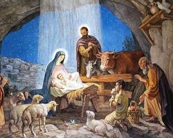 Image of Nativity scene with shepherds