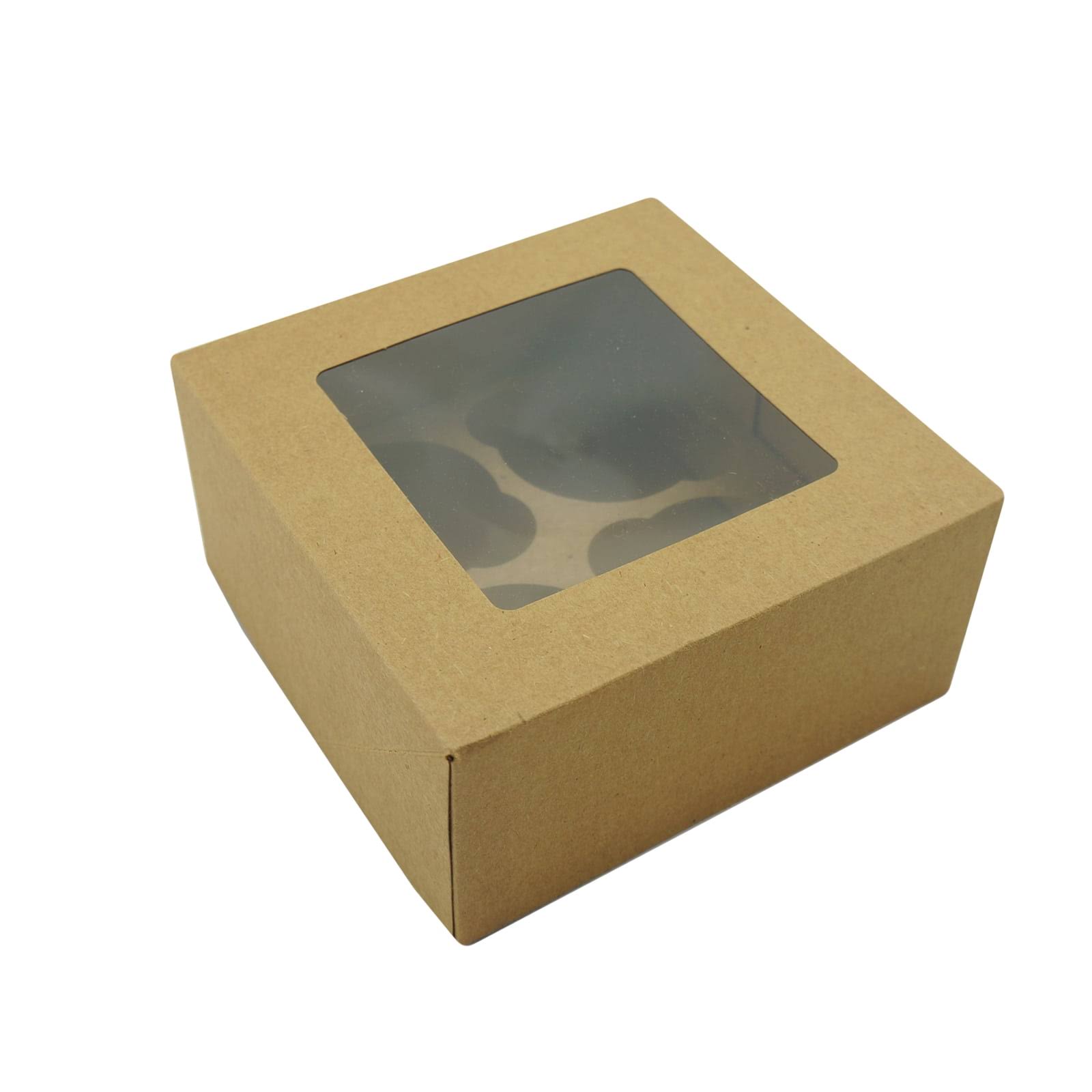 6.25" x 6.25" x 3" Kraft Treat Boxes with Windows