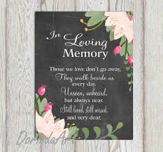 In loving memory printable Wedding memorial sign by DorindaArt via Relatably.com