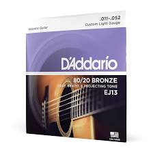 D'Addario EJ13 11-52 Bronze Custom Light Acoustic Guitar S