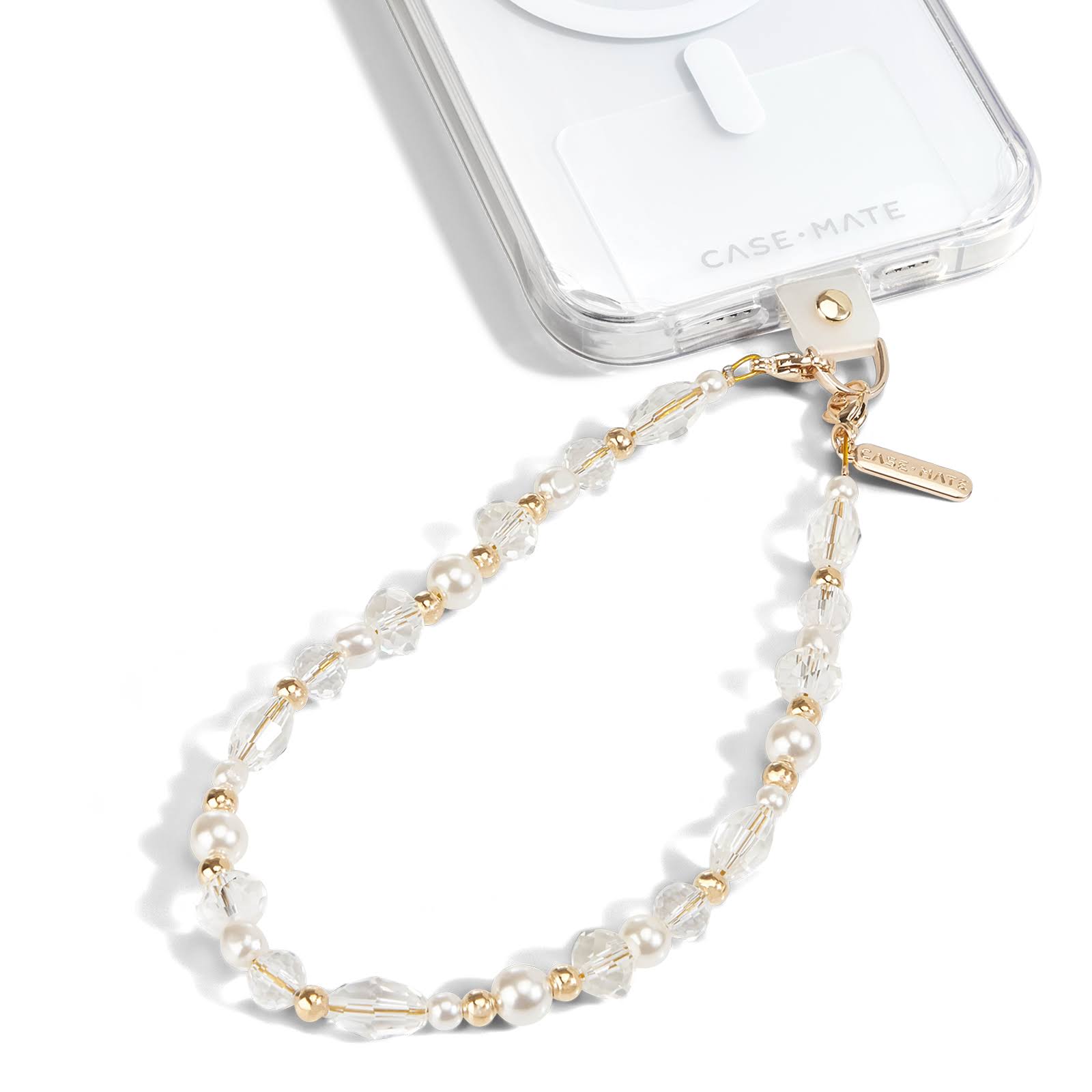 Case-Mate Crystal Pearl Gold Phone Charm