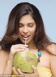 Image result for drinking coconut water