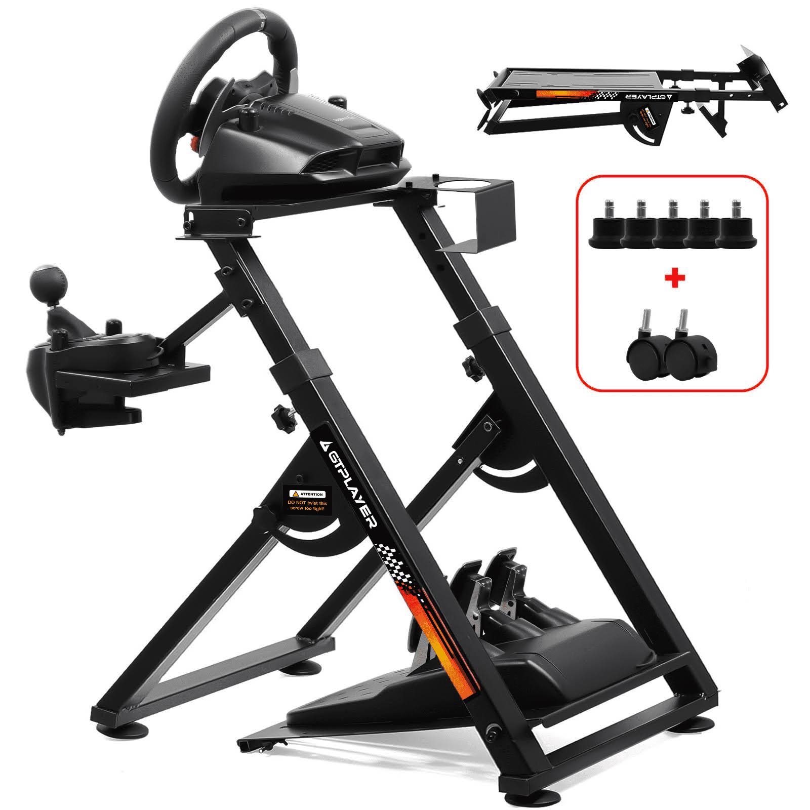 Gtplayer Sim Racing Wheel Stand Simulator Cockpit for Logitech and Thrustmaster with Shifter Mount